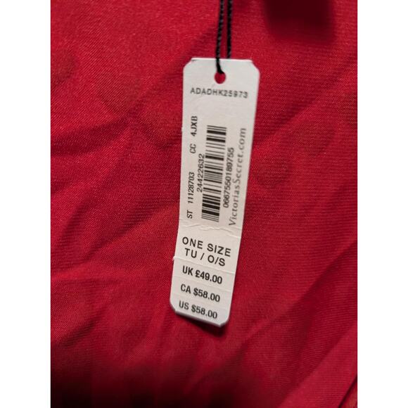 Victoria's Secret Red Valentine Love Cap Sleeve Short Robe One Size NWT MSRP $58 - Picture 6 of 11